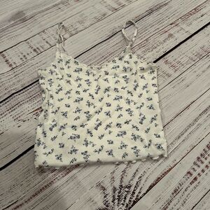 Hollister White and Blue Floral Camisole